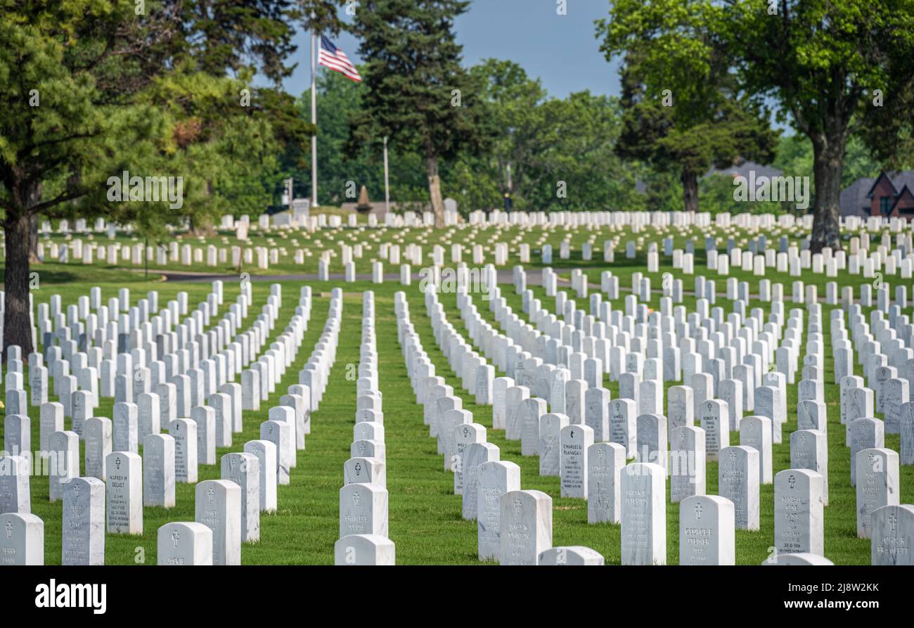 Fort Gibson National Cemetery in Fort Gibson, Oklahoma. (USA) Stock Photo