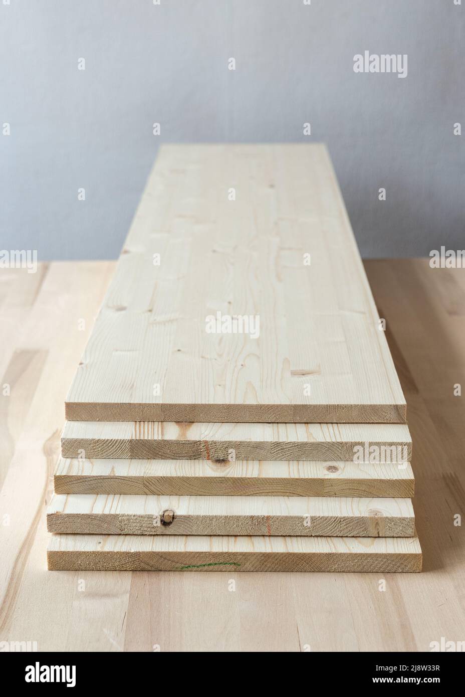 Wooden furniture board. Wooden building material. Glued board Stock