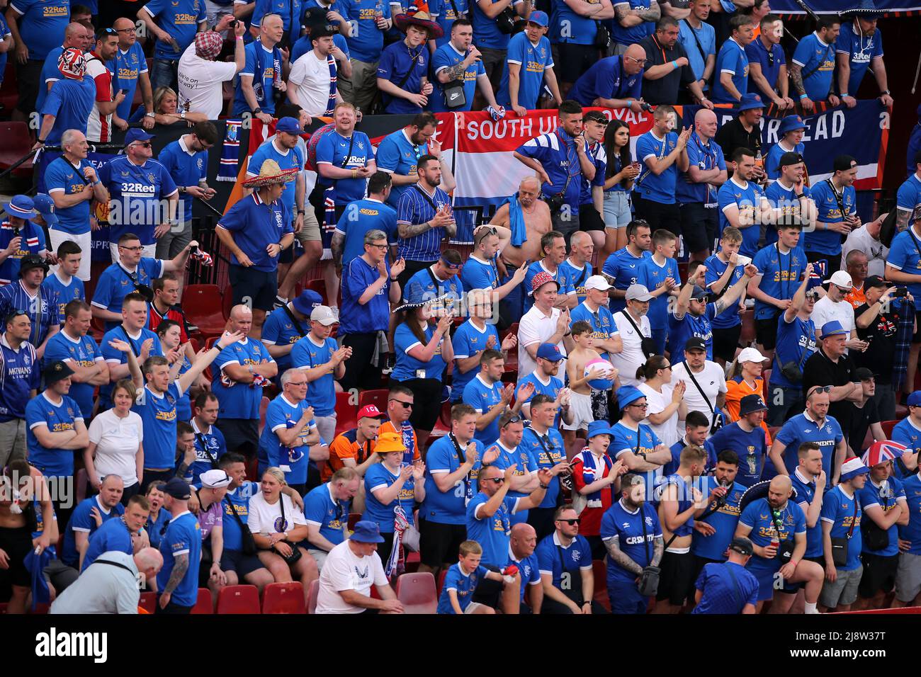 Rangers fans in the stands during the UEFA Europa League Final at the Estadio Ramon Sanchez-Pizjuan, Seville. Picture date: Wednesday May 18, 2022. Stock Photo