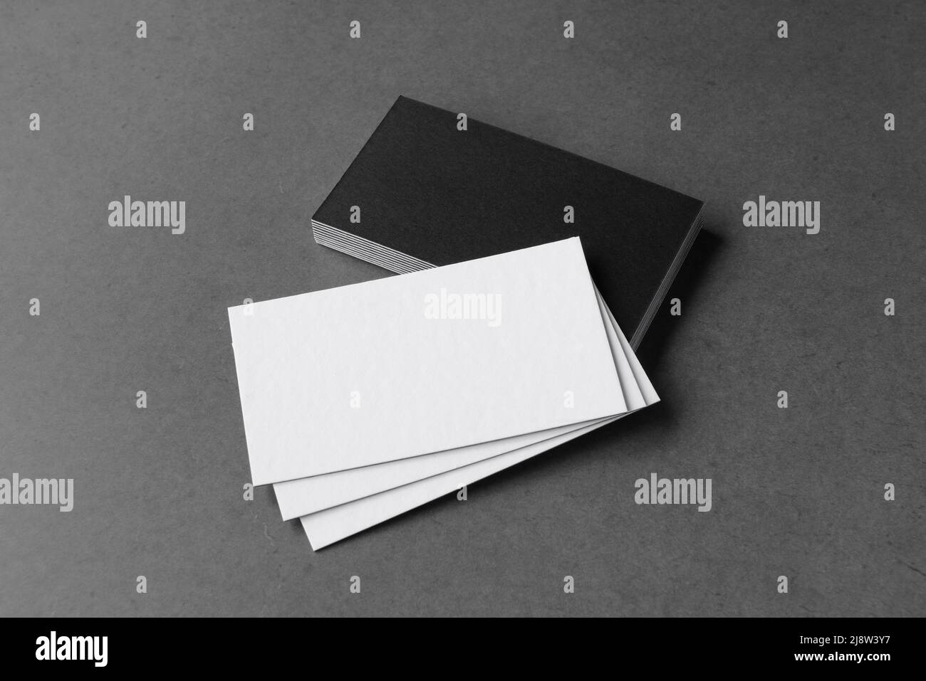 Business cards blank. Mockup on black background. Copy space for text