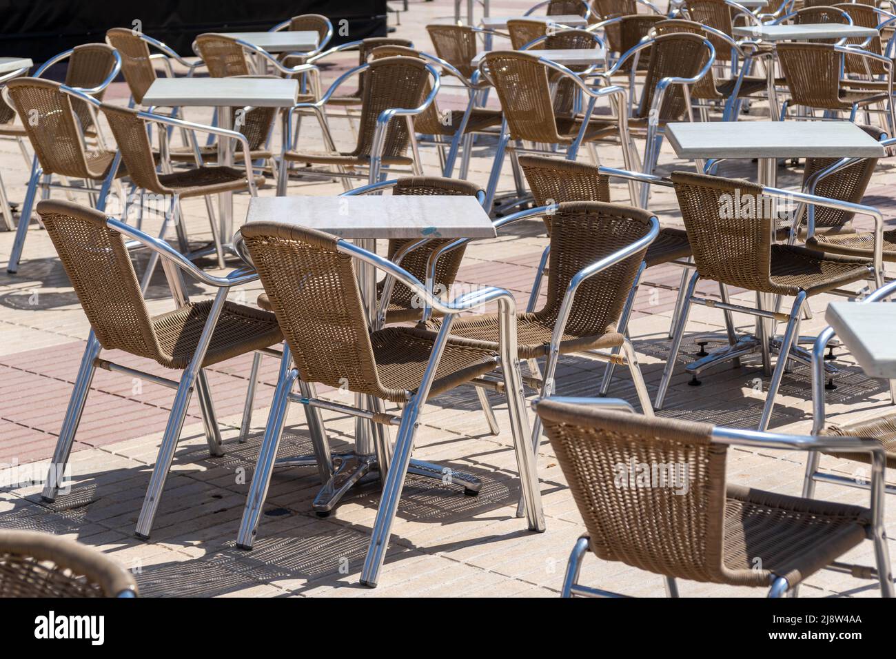 tables and chairs in a coffee shop Stock Photo Alamy