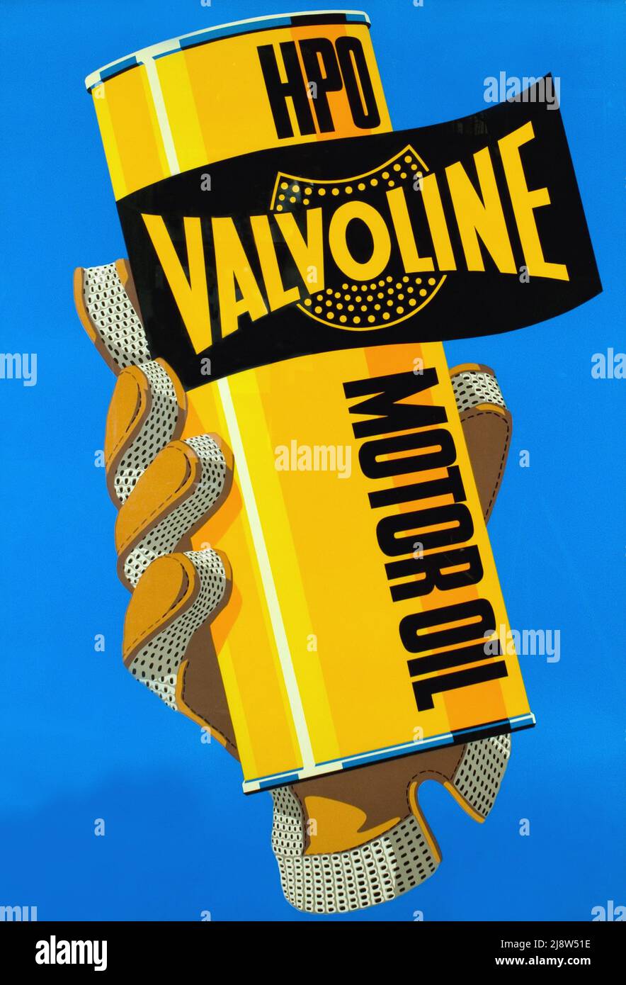 Vintage 1950s Advertising poster for - Valvoline Motor Oil Stock Photo