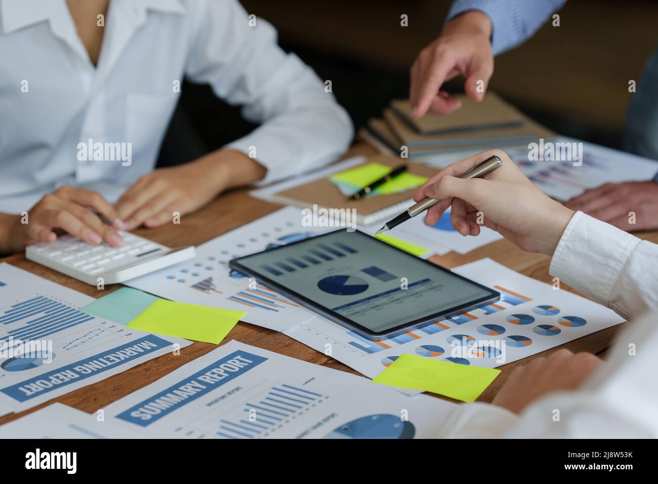 Business People Meeting to discuss and brainstorming the financial