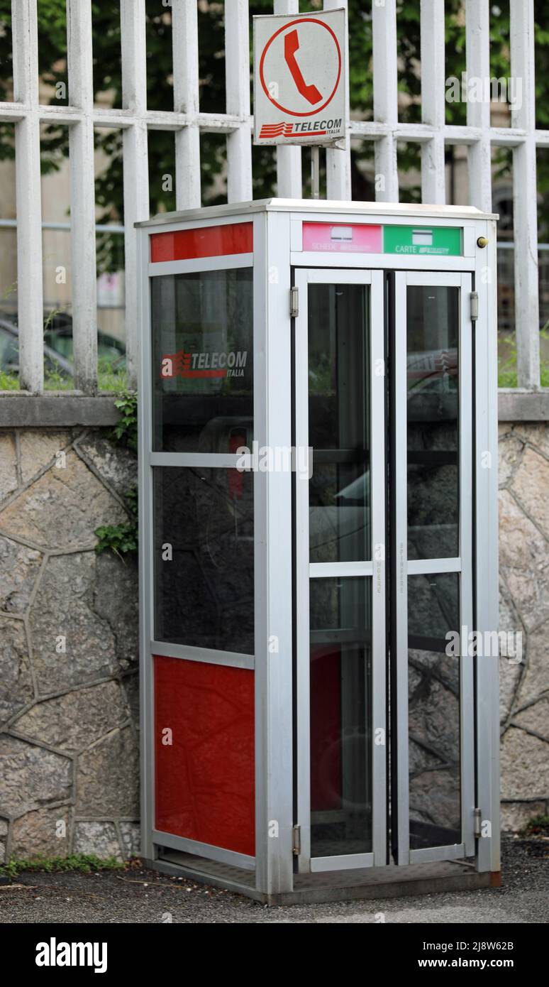 Schio, VI, Italy - May 8, 2022: old italian phone box called CABINA  TELEFONICA Stock Photo - Alamy