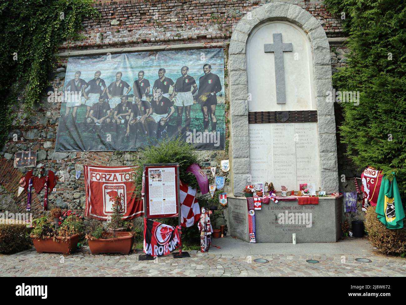 Superga, TO, Italy - August 26, 2015: Memorial to the victims with Souvenir  and Pictures of Italian Sport football Team called GRANDE TORINO place of  Stock Photo - Alamy