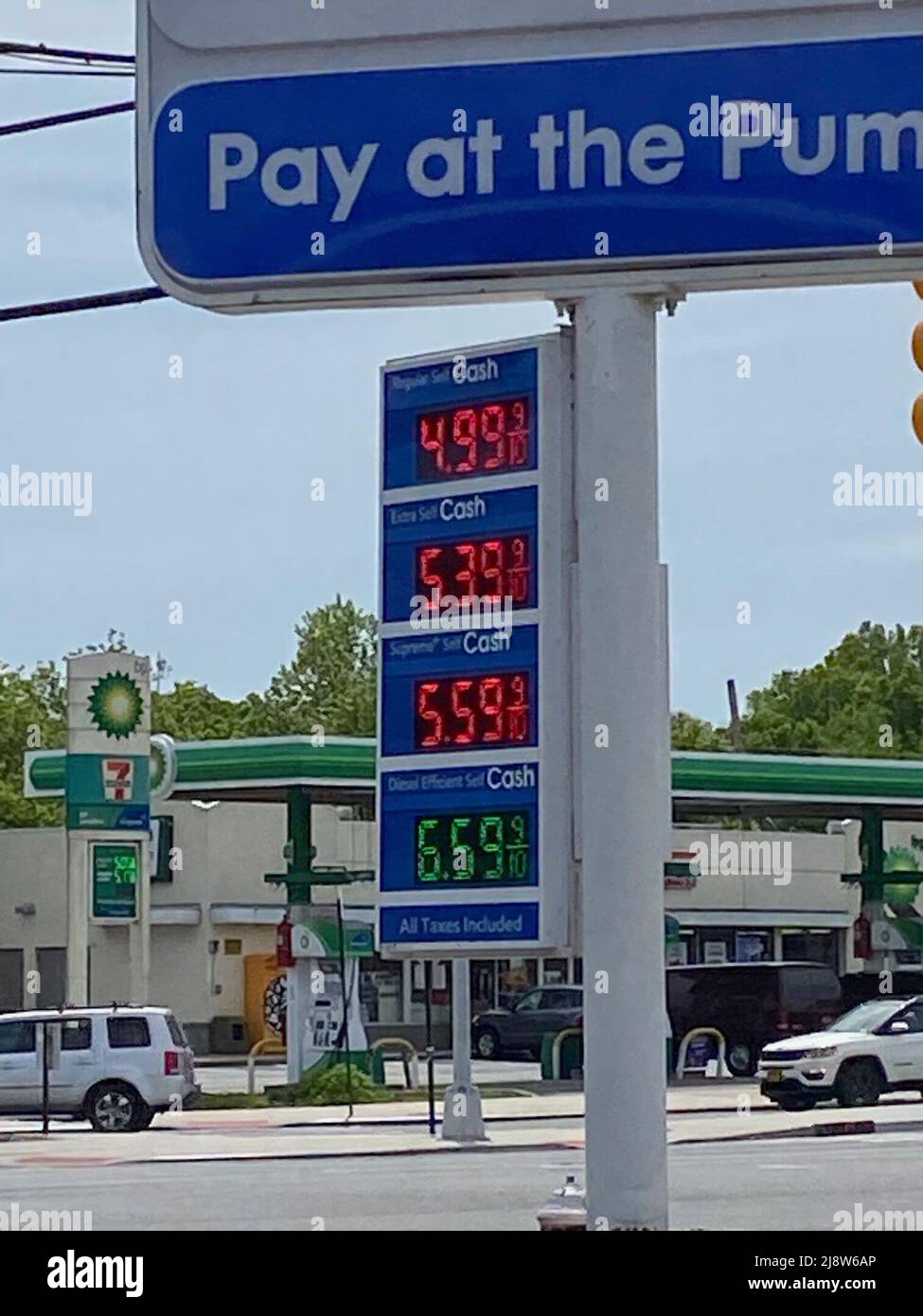 New York NY May 18: Gas prices spike to nearly five dollars and over in ...