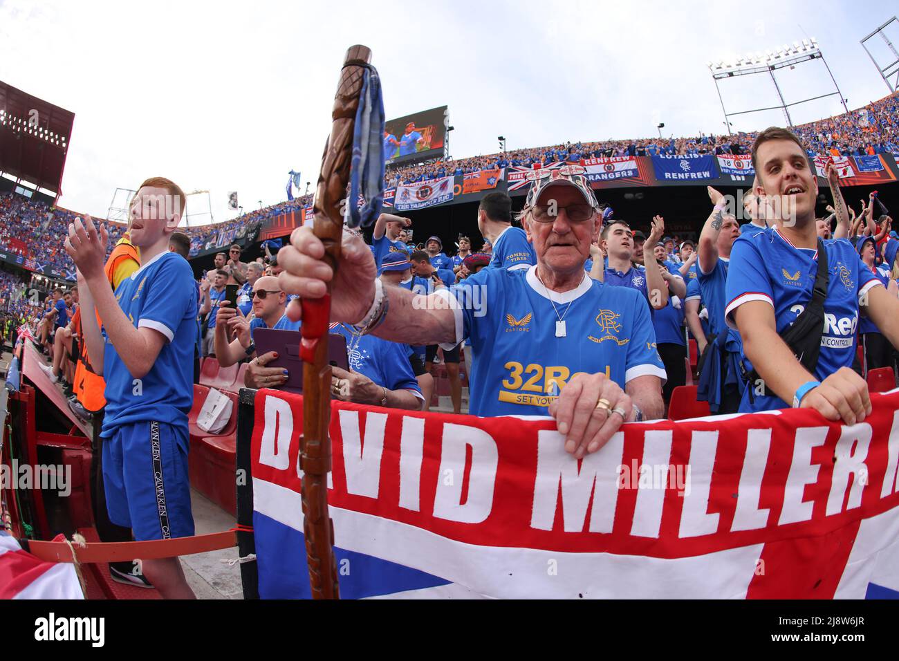 Sevilla, Spain. 17th May, 2022. Rangers fans during the UEFA Europa League match at Ramon Sanchez-Pizjuan Stadium, Sevilla. Picture credit should read: Jonathan Moscrop/Sportimage Credit: Sportimage/Alamy Live News Stock Photo