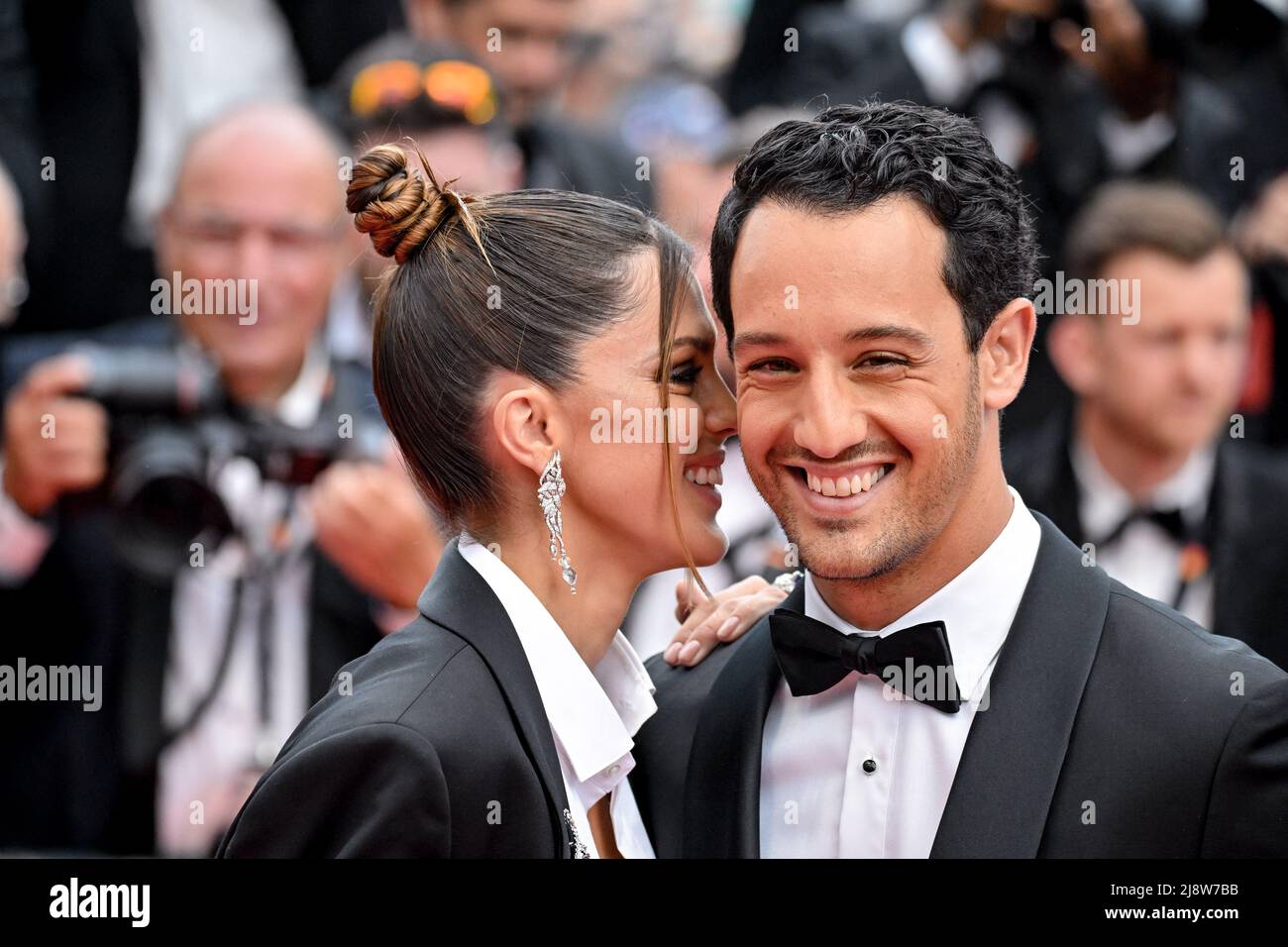 Iris Mittenaere, Diego El Glaoui attending the premiere of the movie