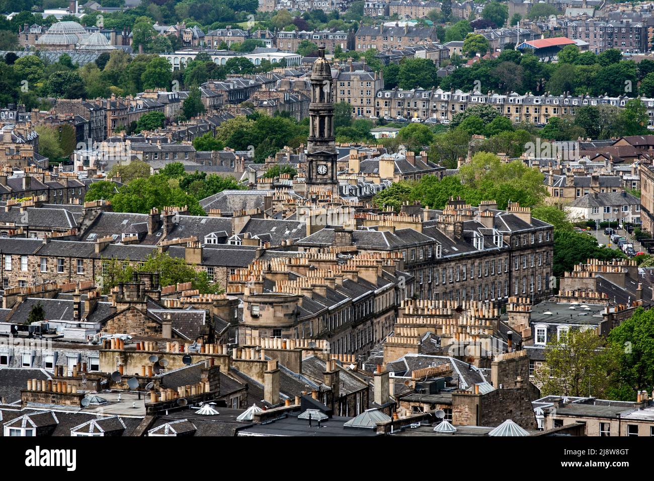 View of North Edinburgh and part of the New Town from Calton Hill, Edinburgh, Scotland, UK. Stock Photo