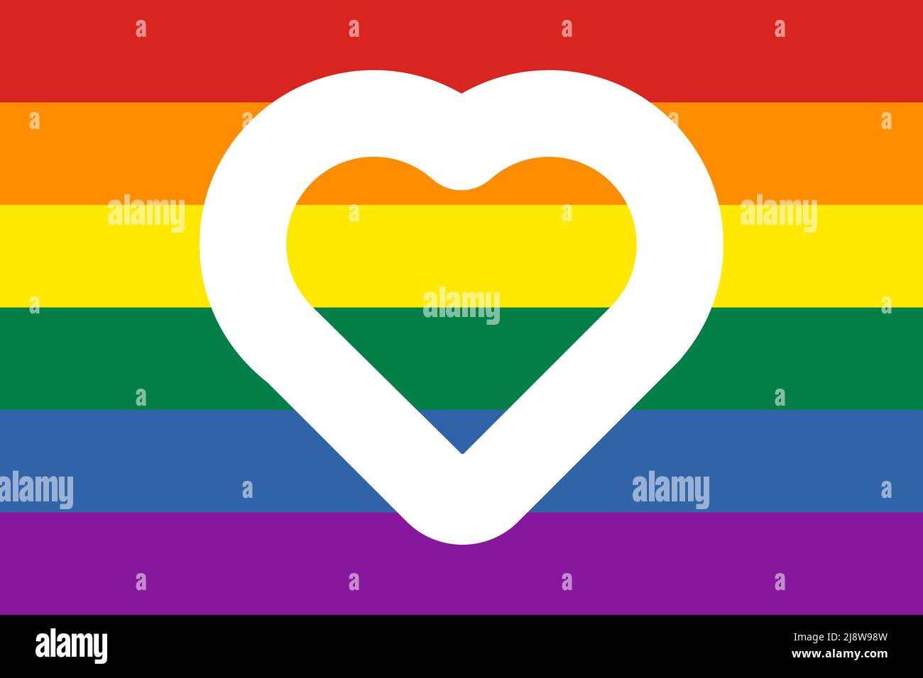Pride flag and white heart shape icon inside. Vector illustration Stock ...