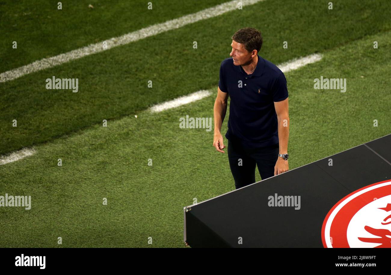Eintracht Frankfurt manager Oliver Glasner during the UEFA Europa League Final at the Estadio Ramon Sanchez-Pizjuan, Seville. Picture date: Wednesday May 18, 2022. Stock Photo