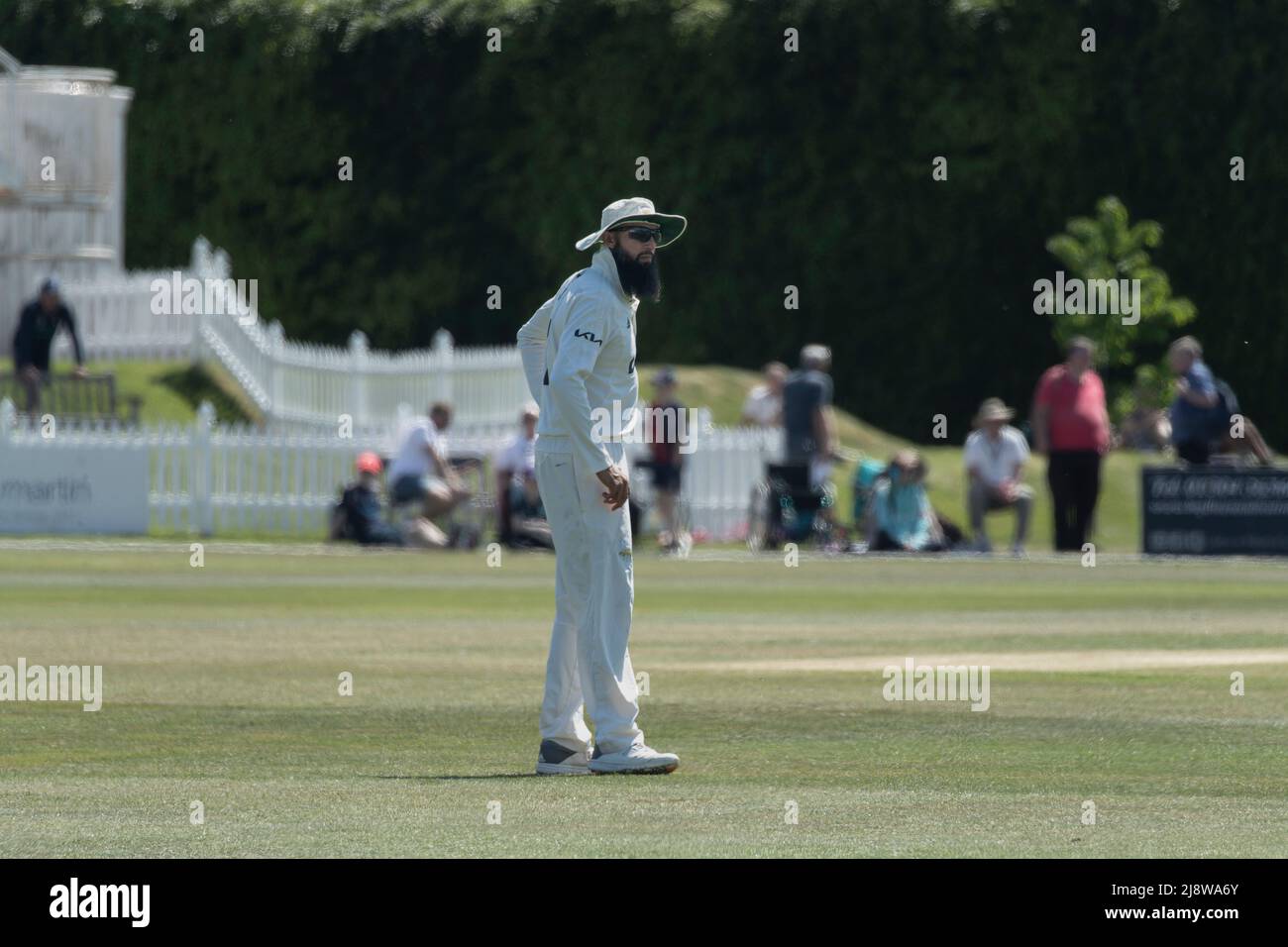 South African cricketer Hashim Amla playing cricket for Surrey against Kent Stock Photo