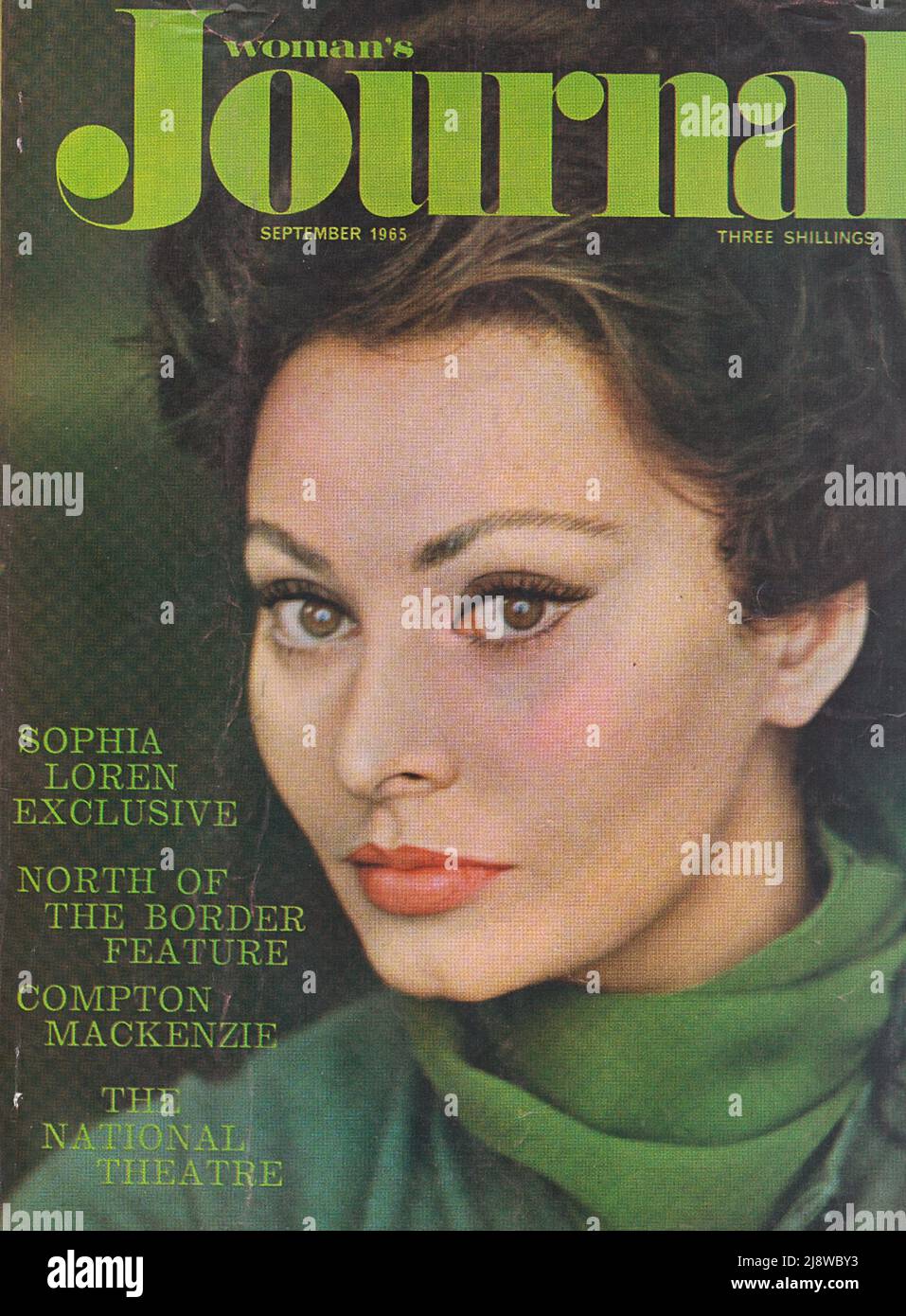 Sophia LOren on the cover of Women's Journal front page front cover of a vintage fashion magazine for women 1960s Stock Photo