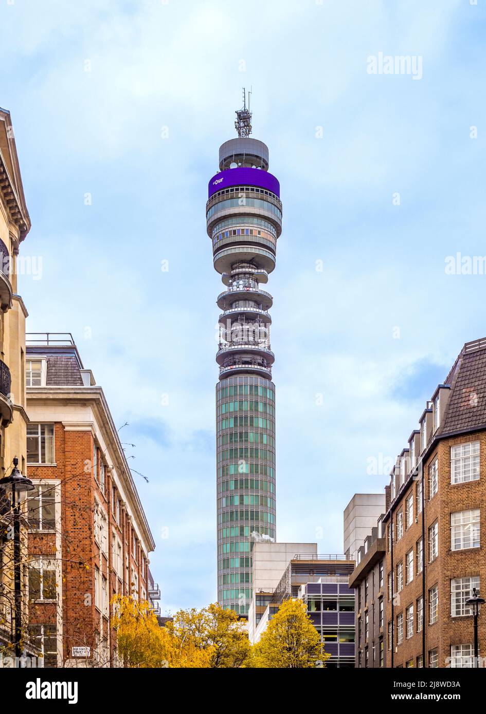 BT Tower seen from Clipstone Street. London Stock Photo Alamy