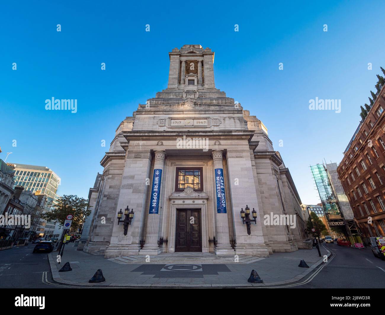 Italianate exterior façade of the Museum of Freemasonry in the Free Masons' Hall. London. Stock Photo
