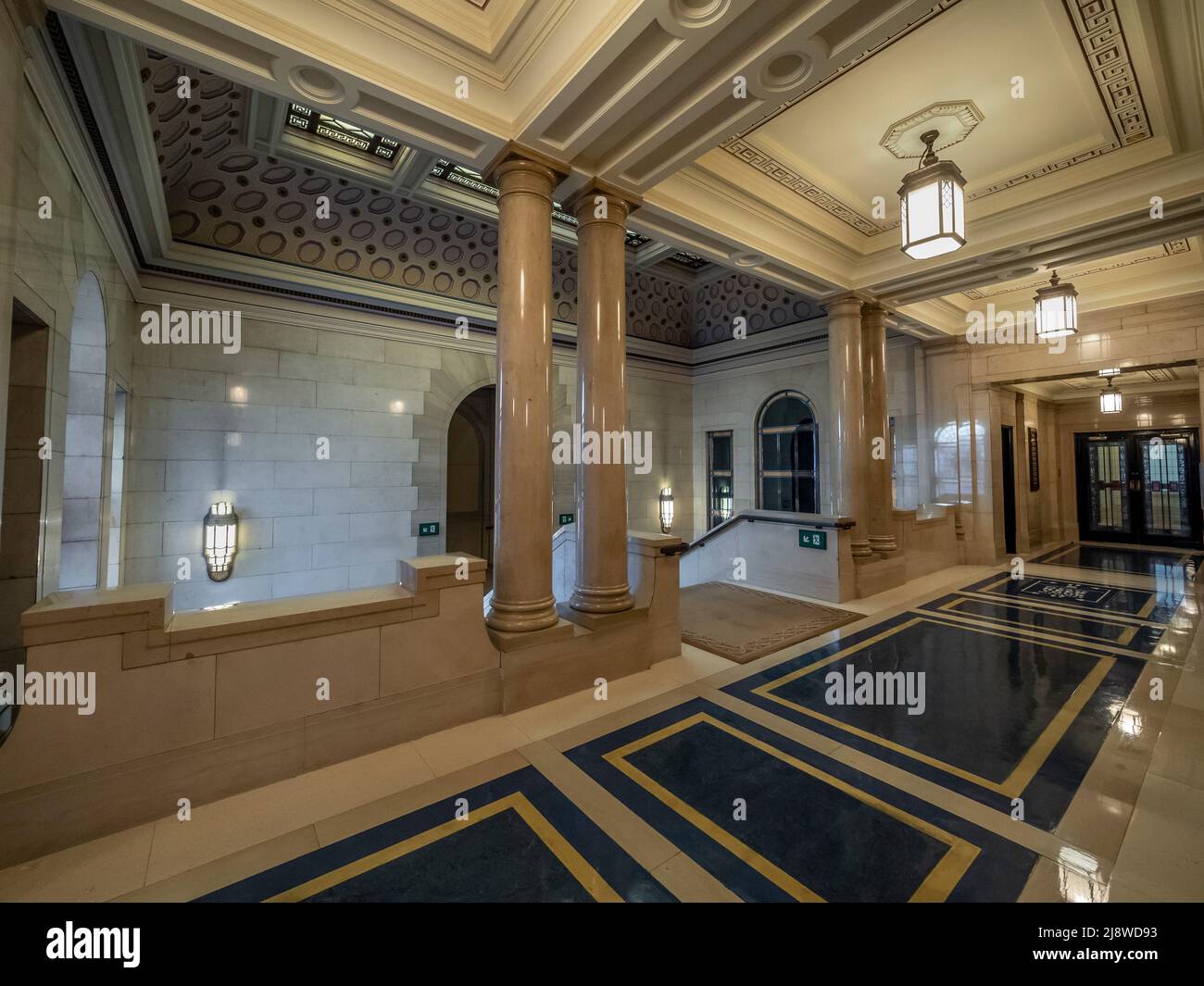 Art Deco interior of the Freemasons' Hall in London UK Stock Photo - Alamy