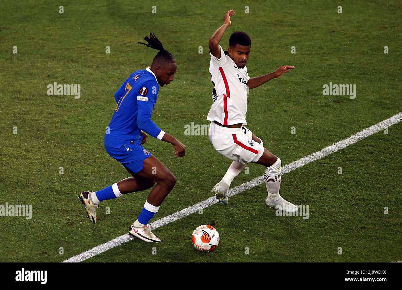 Rangers’ Joe Aribo in action during the UEFA Europa League Final at the Estadio Ramon Sanchez-Pizjuan, Seville. Picture date: Wednesday May 18, 2022. Stock Photo