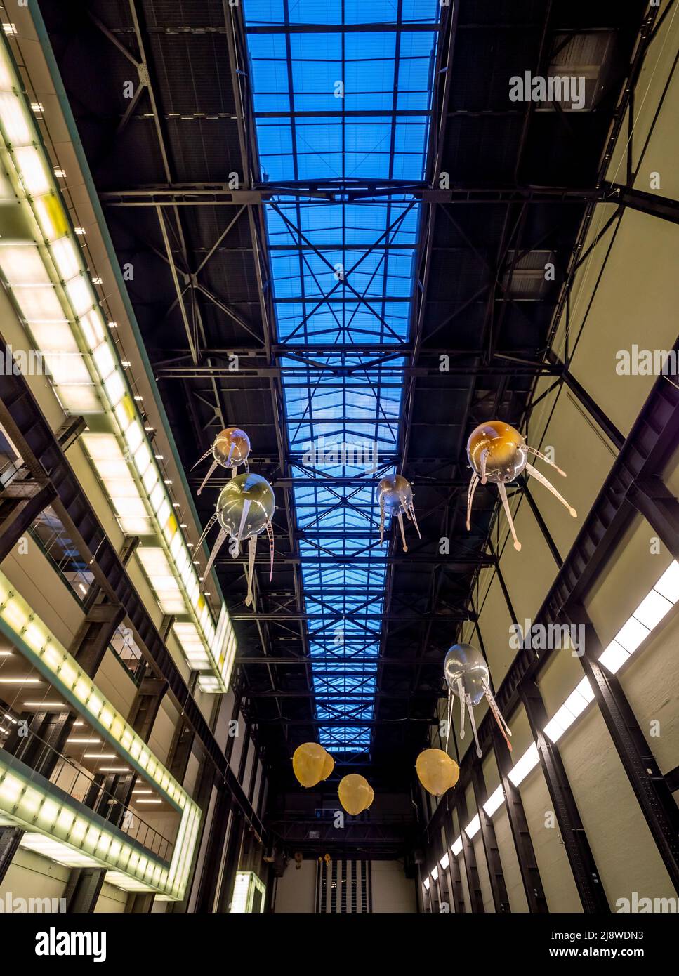 Aerobes suspended from the ceiling of the Tate Modern's Turbine Hall. Exhibit  by Anicka Yi commissioned by Hyundai Stock Photo