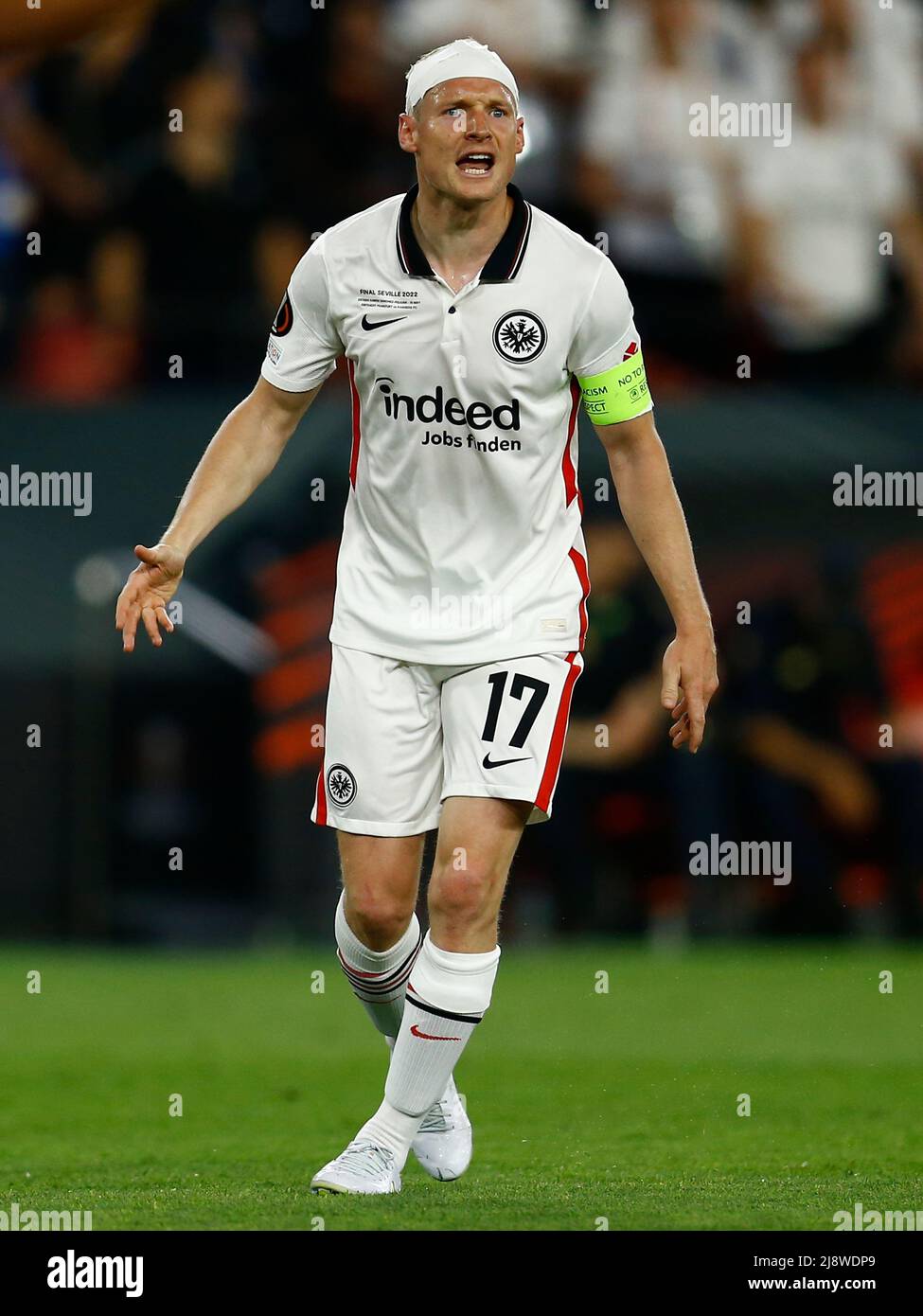 Sevilla, Spain. 18th May, 2022. Sebastian Rode of Eintracht Frankfurt during the UEFA Europa League, final match between Eintracht Frakfurt and Rangers FC played at Sanchez Pizjuan Stadium on May 18, 2022 in Sevilla, Spain. (Photo by PRESSINPHOTO) Credit: PRESSINPHOTO SPORTS AGENCY/Alamy Live News Stock Photo