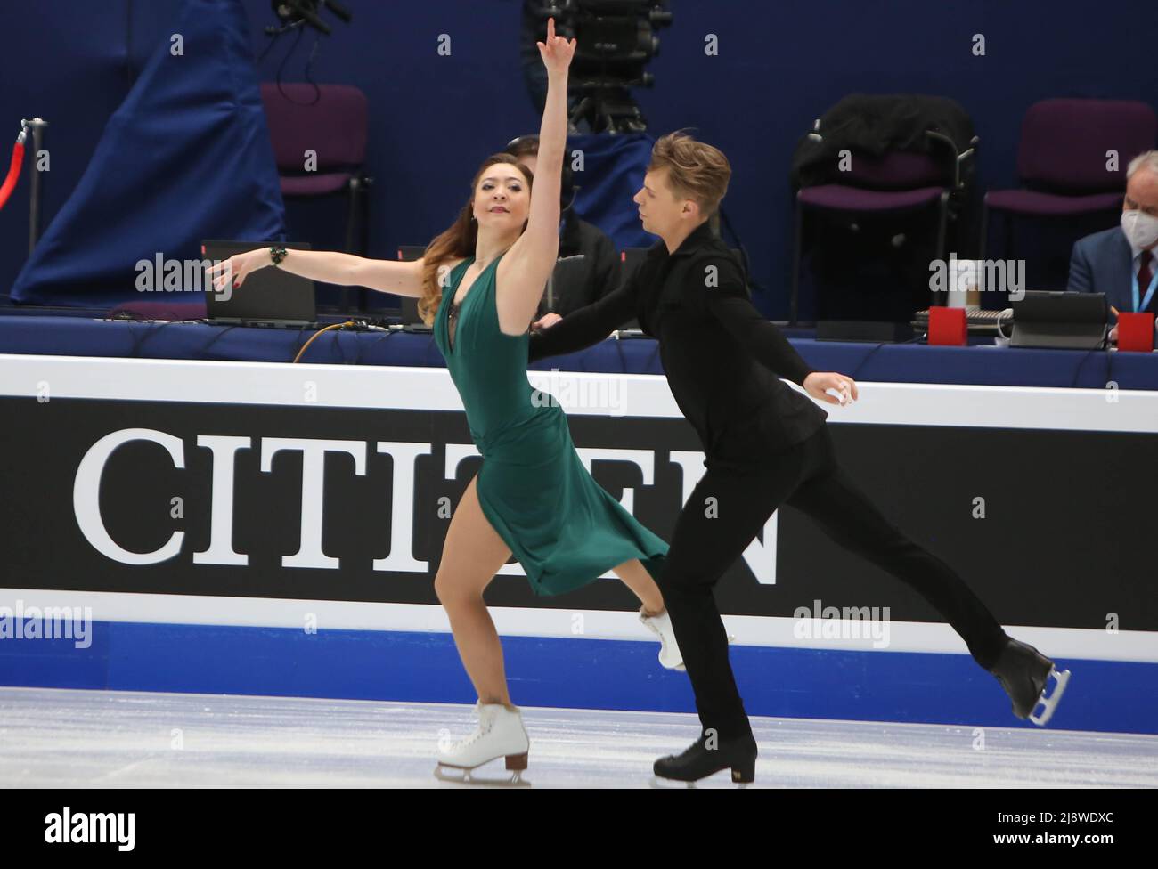 Allison Reed / Saulius Ambrulevičius of Lituanie during the ISU World ...