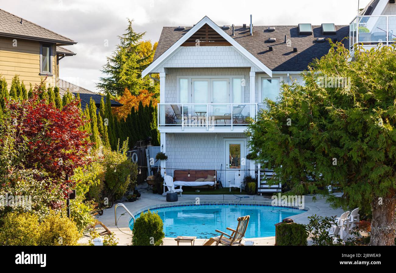 Luxury house in Vancouver, Canada. Big luxury house with a patio and ...