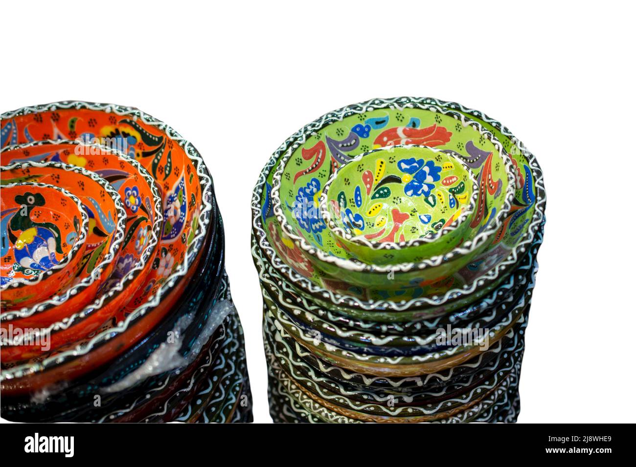 Traditional turkish stye bowls plates Souvenirs from Turkey Stock Photo