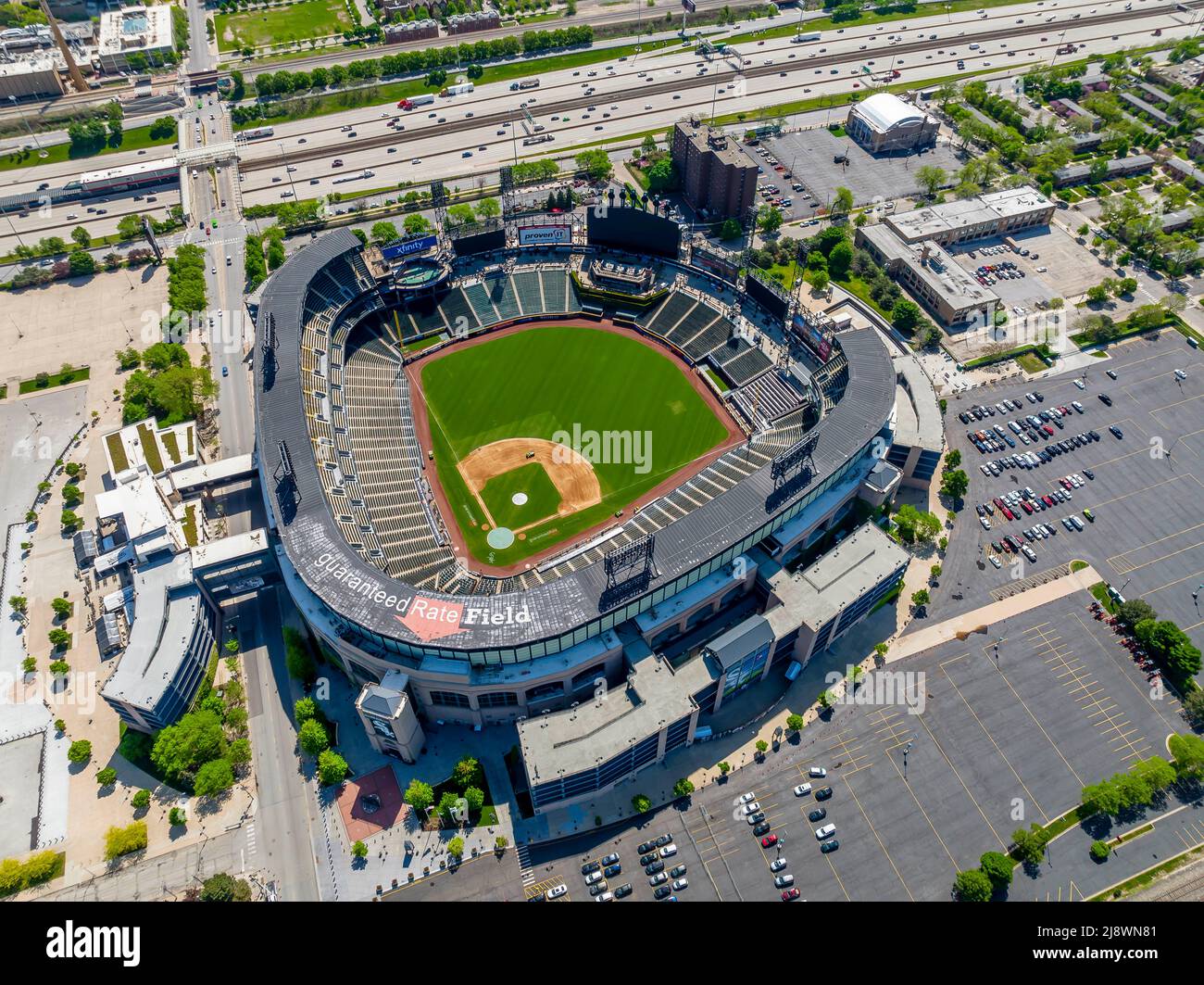 Top Down View Of Guaranteed Rate Field In Chicago, Illinois Free