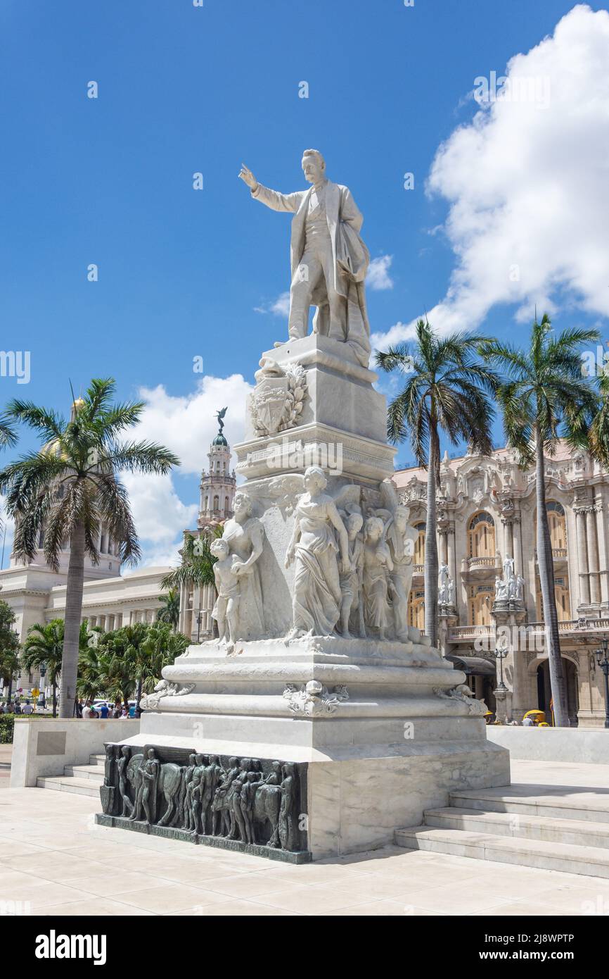 Statue of Jose Marti, Parque Central, Old Havana, Havana, La Habana, Republic of Cuba Stock Photo