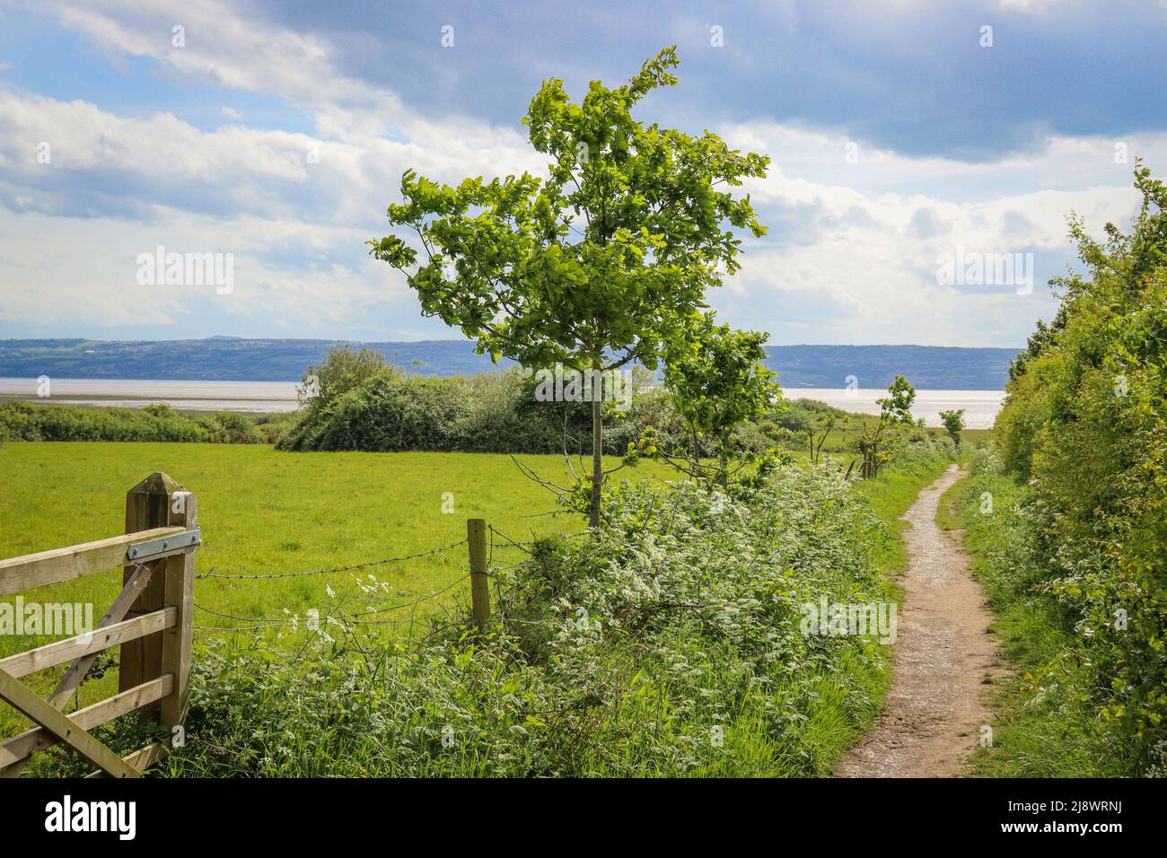 Path from the Wirral Way towards the seaside / beach / Thurstaston Stock Photo