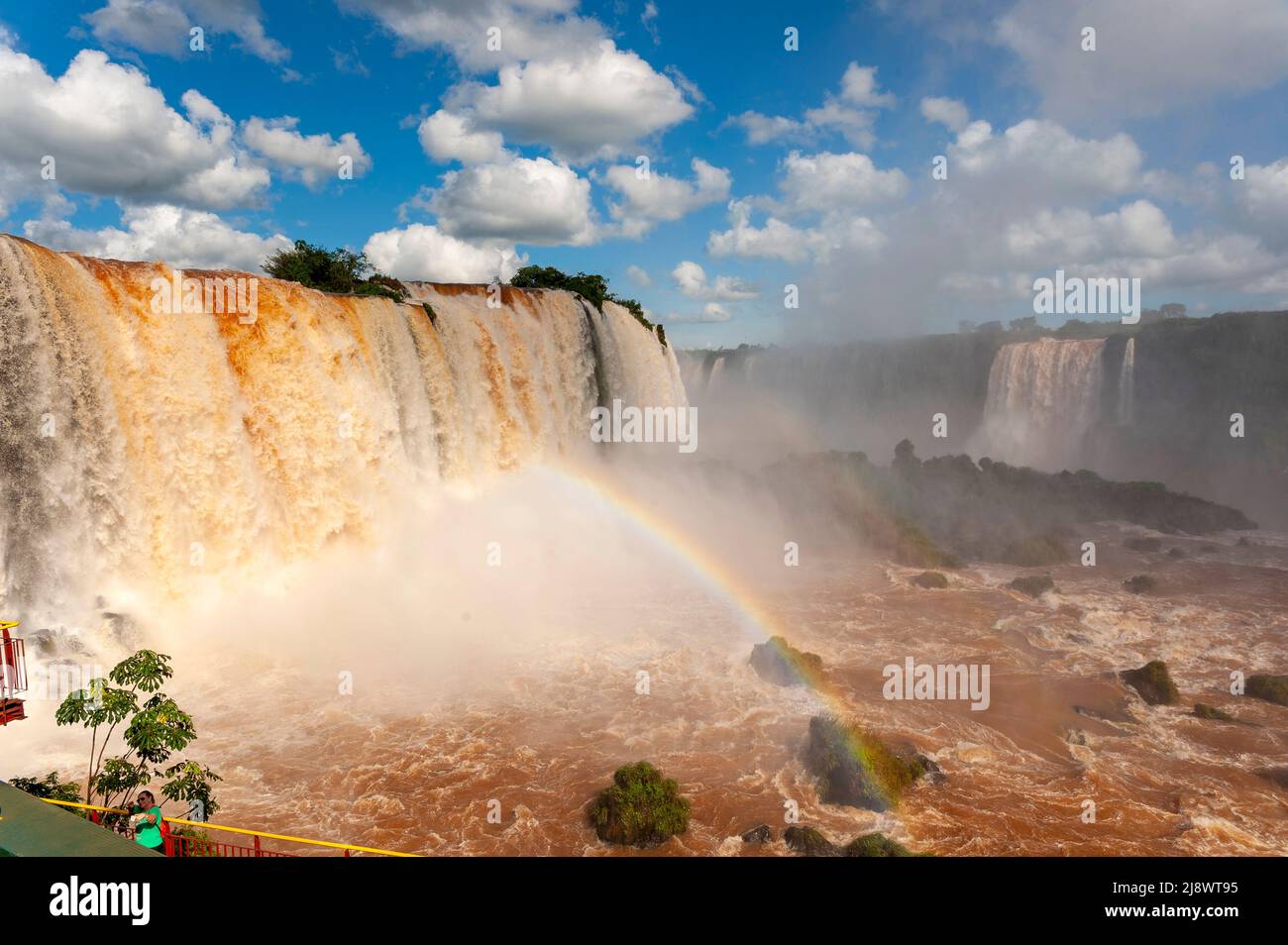 Rainbow at Iguaçu Falls one of the biggest falls in the world, Paraná