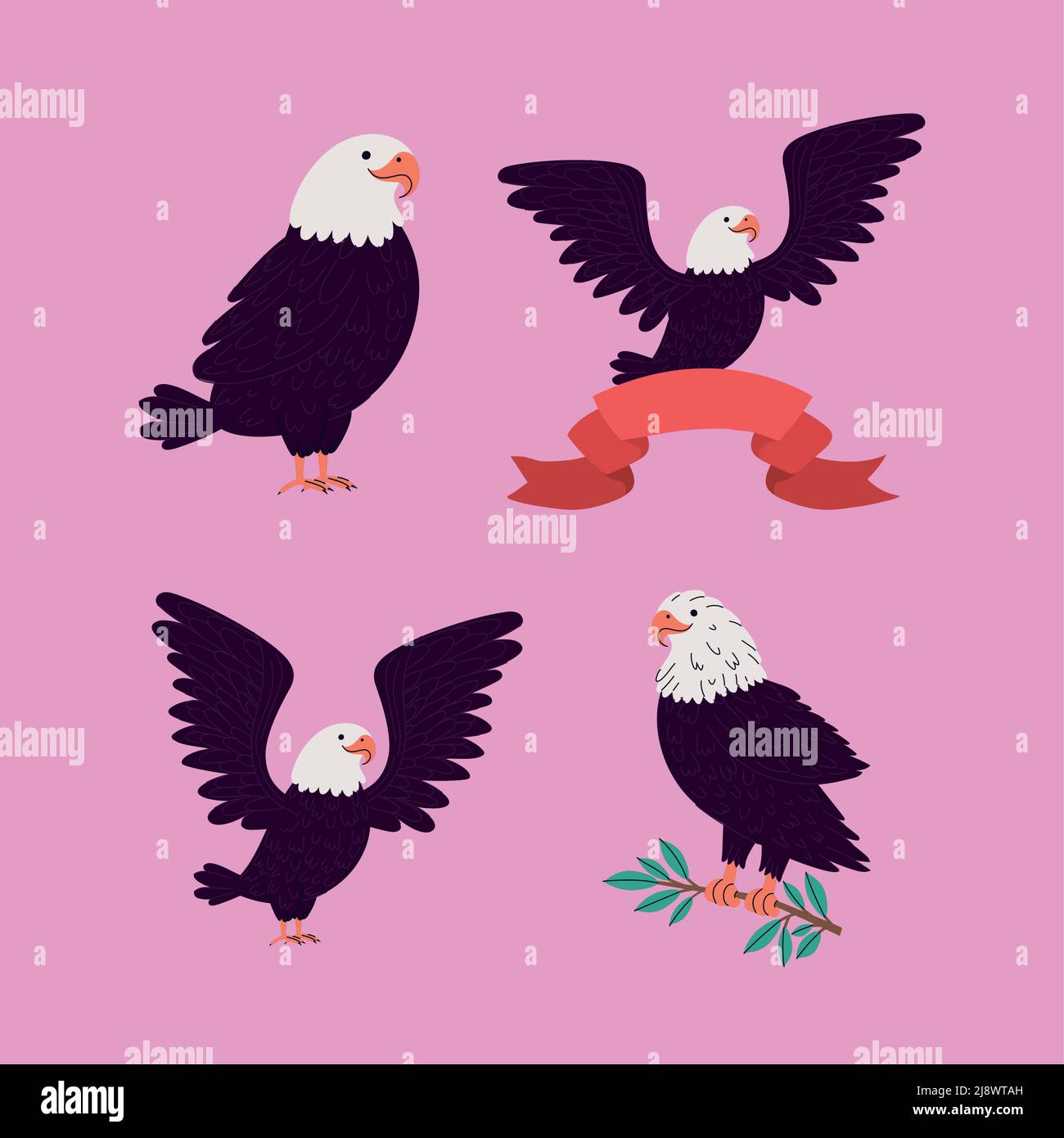 Flying bald eagles Stock Vector Images - Alamy