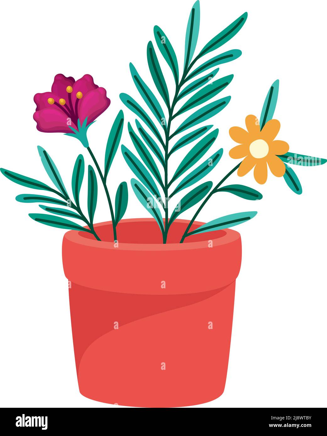 flowers on a pot Stock Vector Image & Art - Alamy