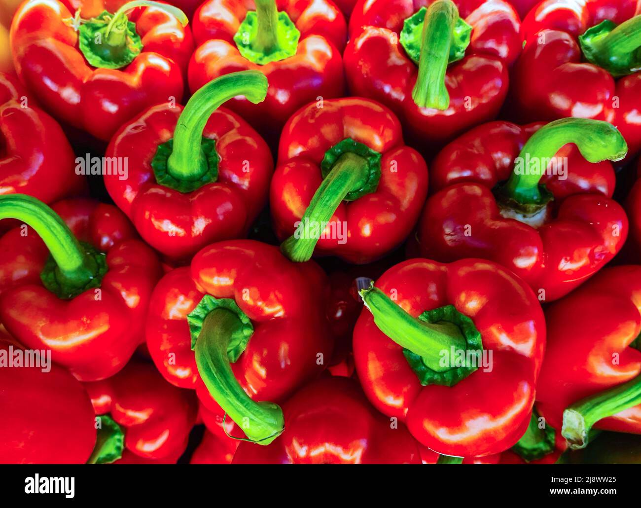 Red bell pepper in the market Stock Photo Alamy