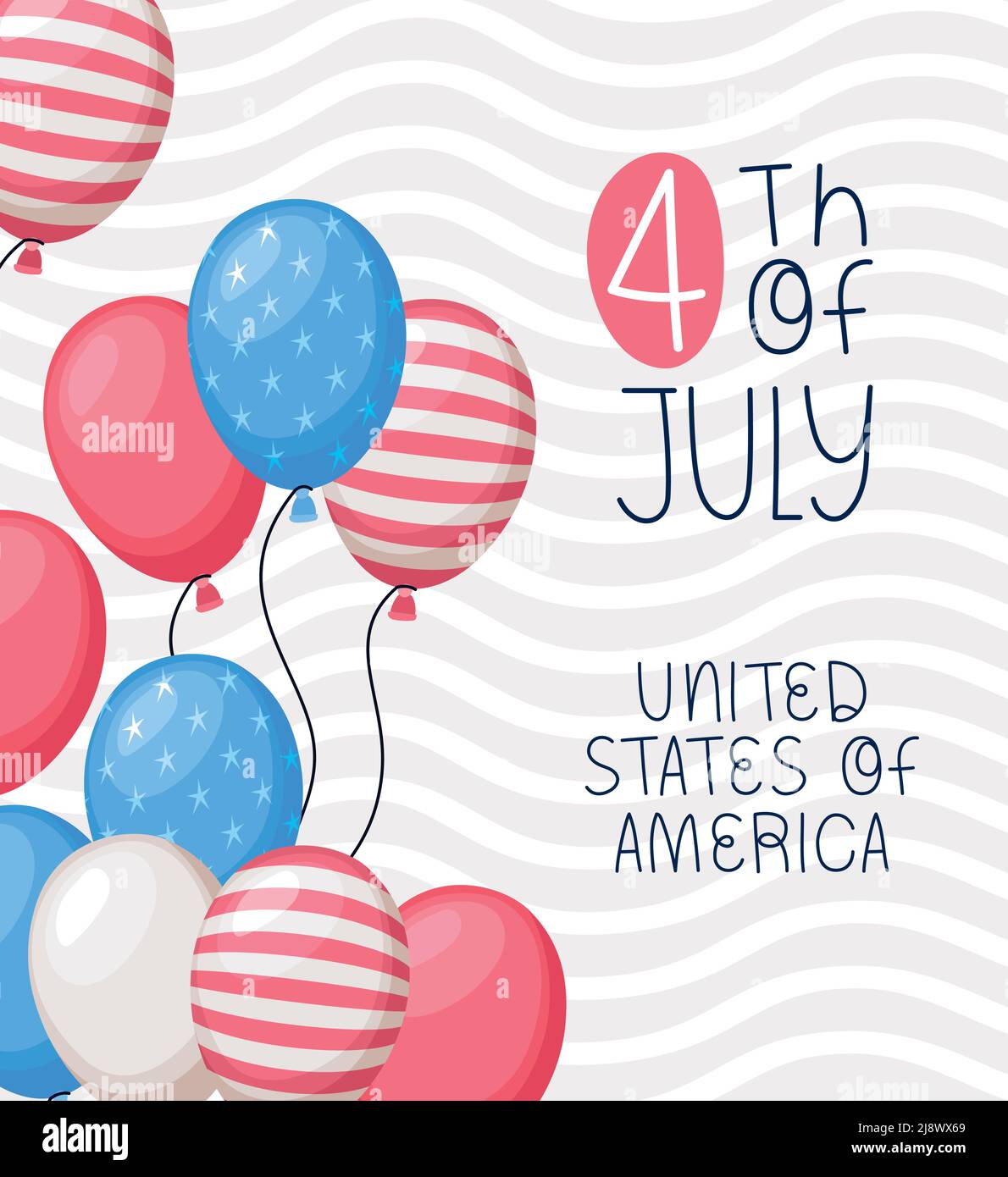 4th of july with usa balloons Stock Vector Image & Art - Alamy