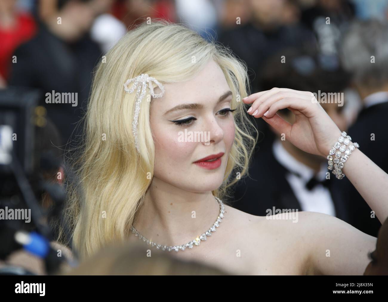 Cannes, France. 18th May, 2022. Elle Fanning attends the screening of