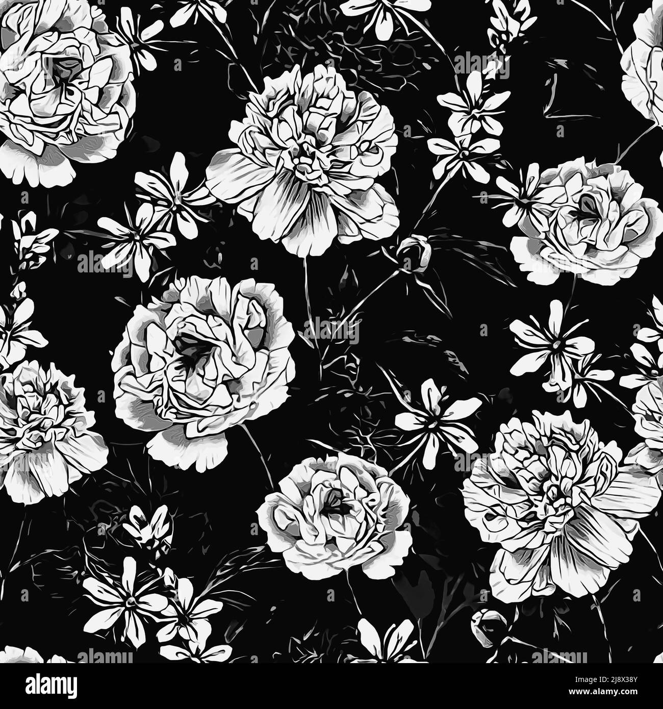 Textile and wallpaper patterns. A printable digital illustration work ...