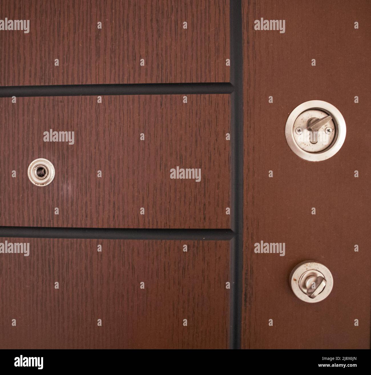 Door locks and door hole Stock Photo Alamy