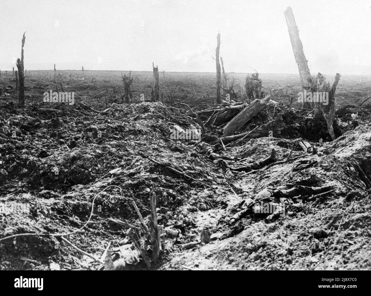After Courecelette : the attack on the German front line at Flers-Courcelette  ca.  1916 Stock Photo