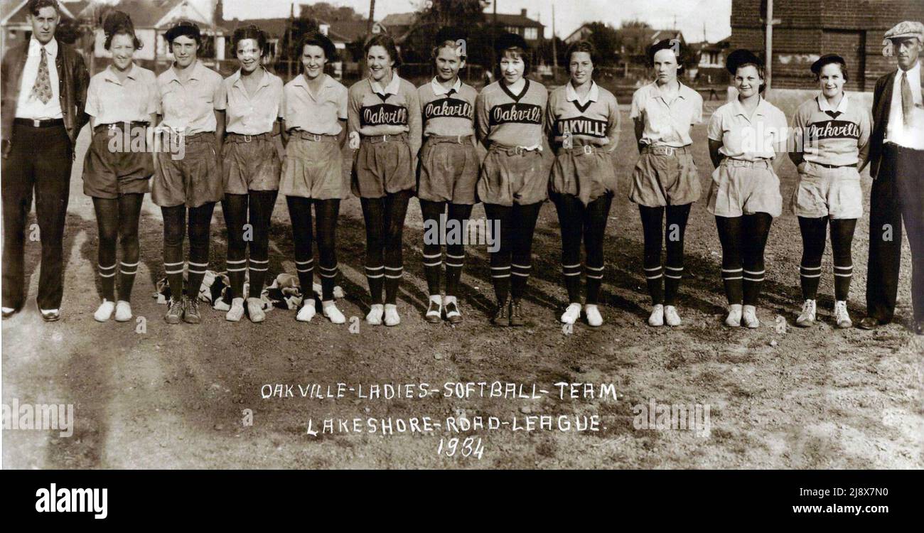 Oakville Ladies Softball Team  ca.  1934 Stock Photo