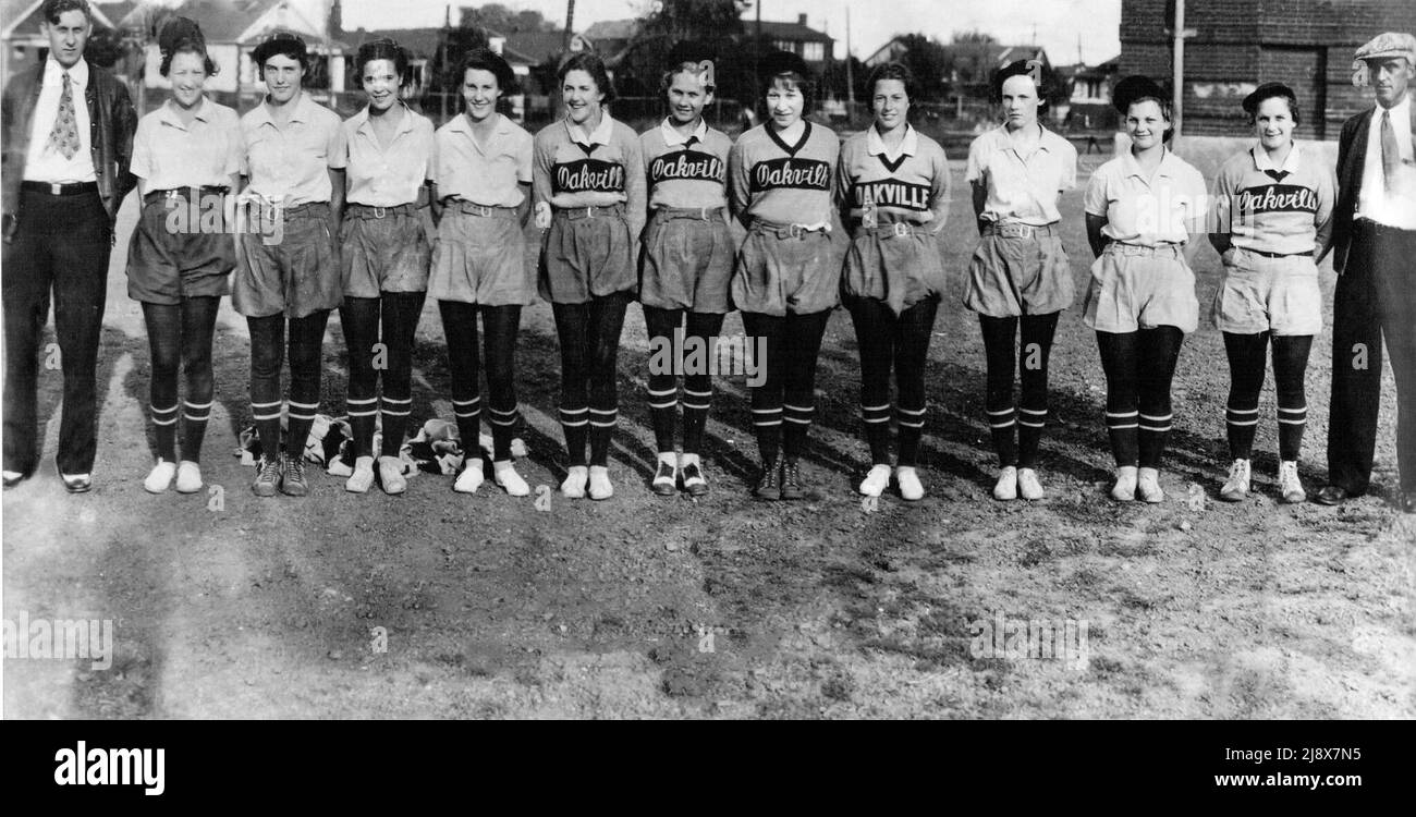 Oakville Ladies Softball Team  ca.  1934 Stock Photo