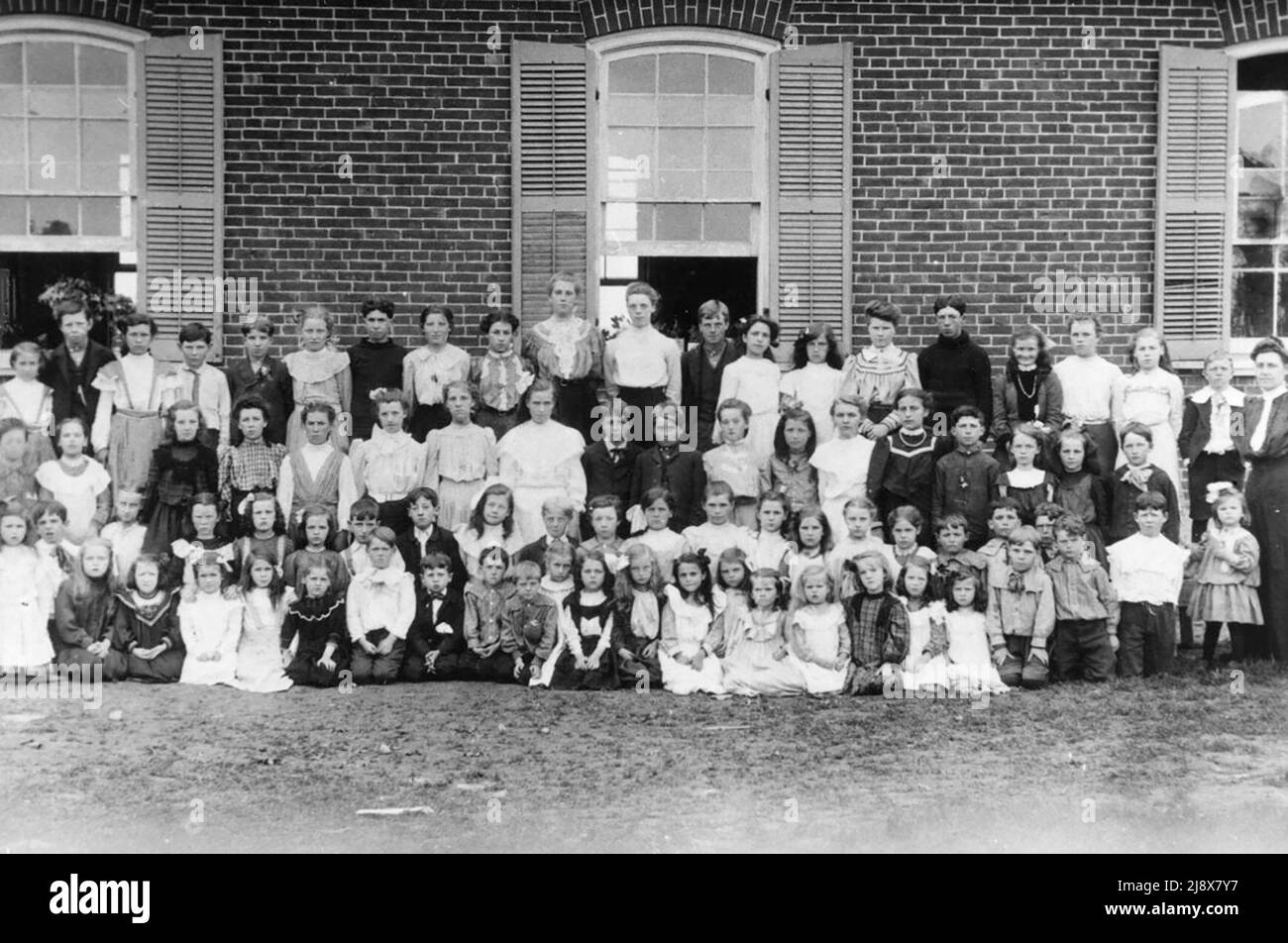 Staff and students of Ivanhoe School, Hastings County, Ontario ca. 1900