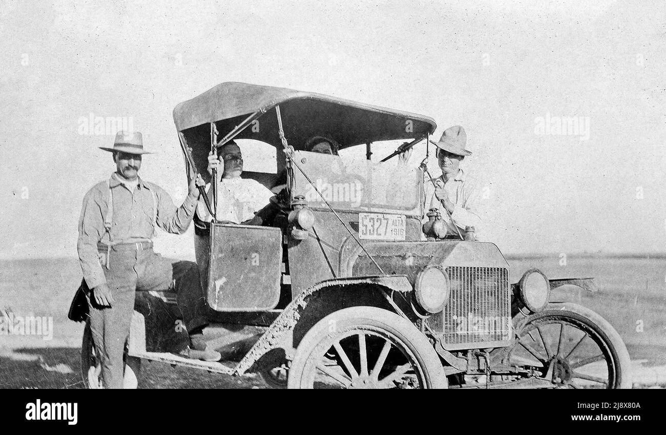 Ford Model T with 1916 Alberta license plate  ca.  probably 1916 Stock Photo