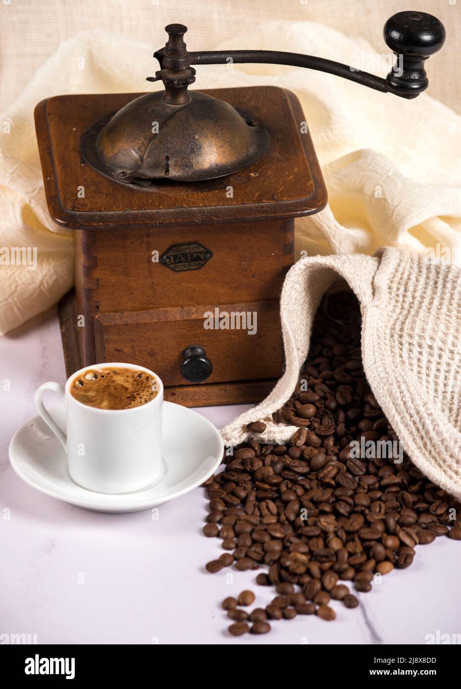 Coffee grinder. Preparation of a coffee Stock Photo