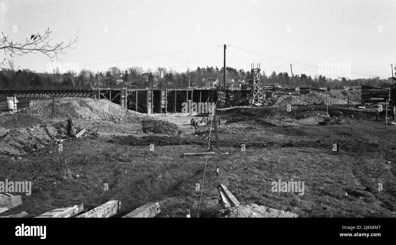 Building Auburn Powerhouse, Peterborough, Ontario ca. 1911 Stock Photo