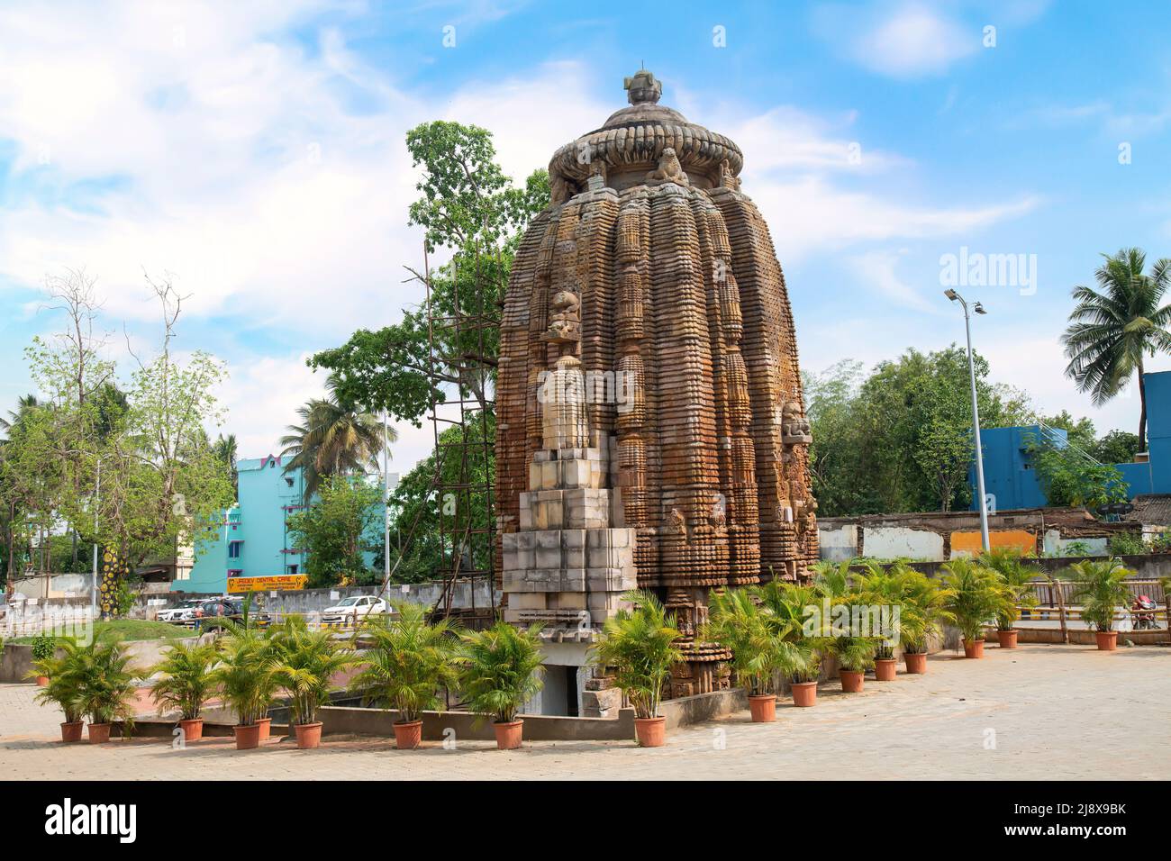 Ancient stone Lingaraja Temple of Lord Shiva built in 11th century CE at Odisha, India Stock Photo