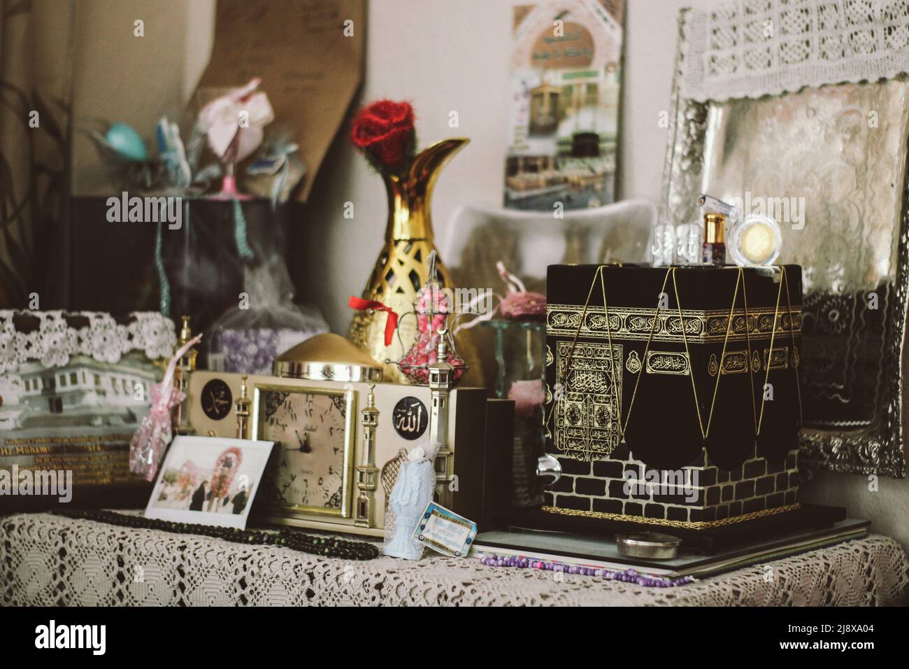 Islamic objects on the table Stock Photo