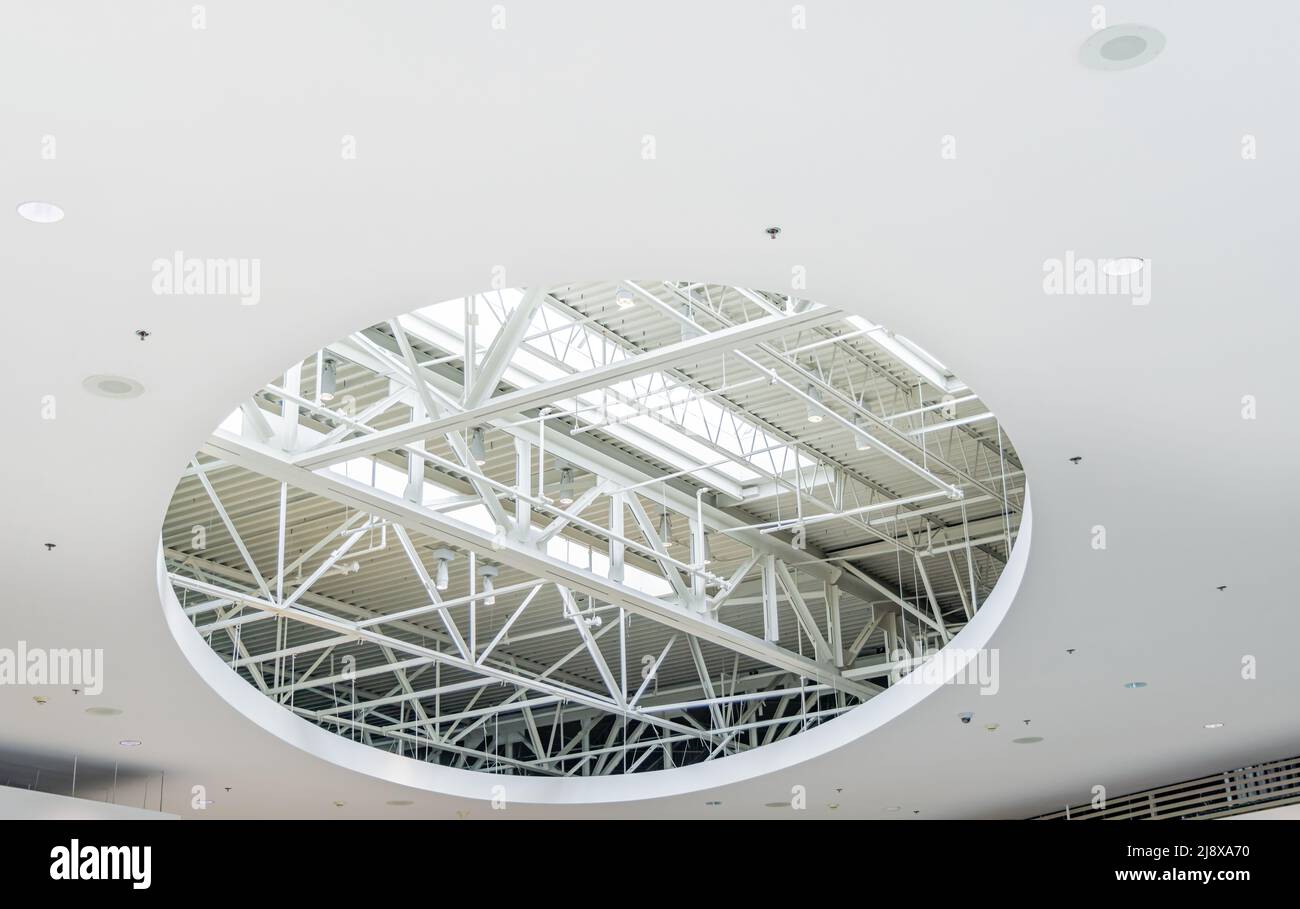 detail of an opening in the ceiling at Long Island MacArthur Airport Stock Photo