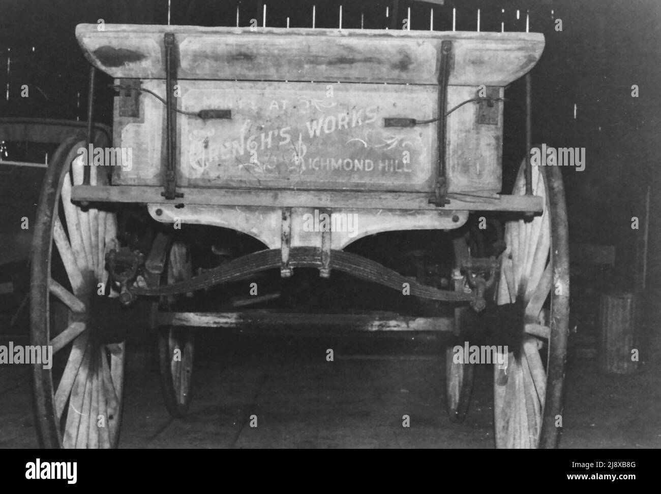 Wagon manufactured by Trench's Carriage Works in Richmond Hill, Ontario  ca.   1890s Stock Photo