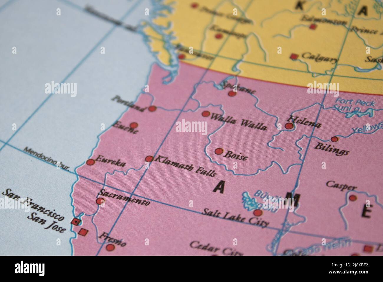Pacific Northwest Map Hi Res Stock Photography And Images Alamy Focus On The Northwest America Map 2J8XBE2 