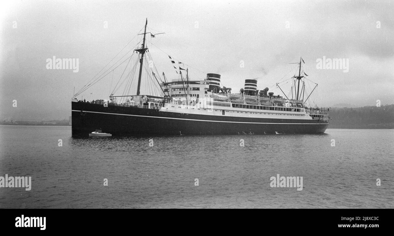 View of the ship Asama Maru of the NYK Line  ca.  1936 Stock Photo